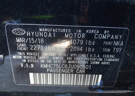2018 Hyundai Ioniq Hybrid Sel из США, поврежденный, VIN KMHC75LC6JU090501